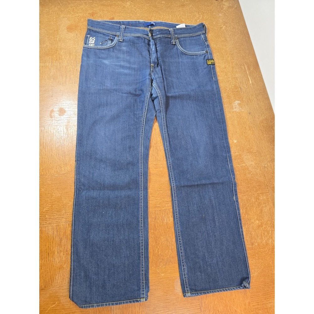 G-Star RAW Attacc Low Straight Jeans Mens 34x29 Blue Denim Classic, EUC